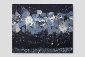 OMAR HASSAN Breaking through black #10 Mare d'inverno 2020 mixed media cm 160x200