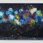 OMAR HASSAN Breaking through black #6 May 2020 mixed media cm 160x200