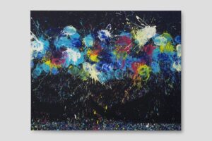 OMAR HASSAN Breaking through black #6 May 2020 mixed media cm 160x200